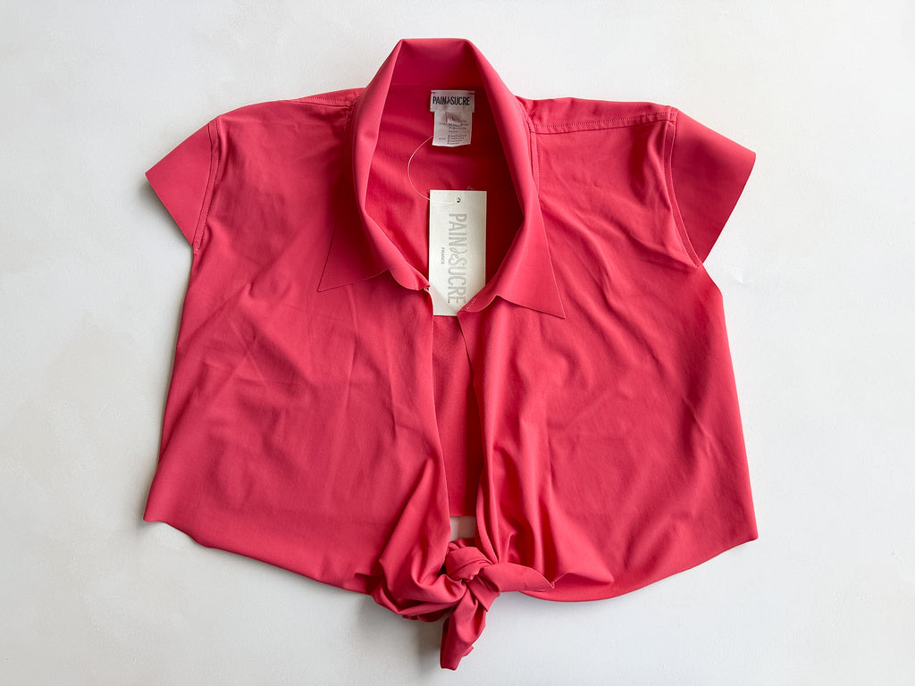 Pain De Sucre Blush Pink Bikini Swim Crop Wrap Top in Cendy