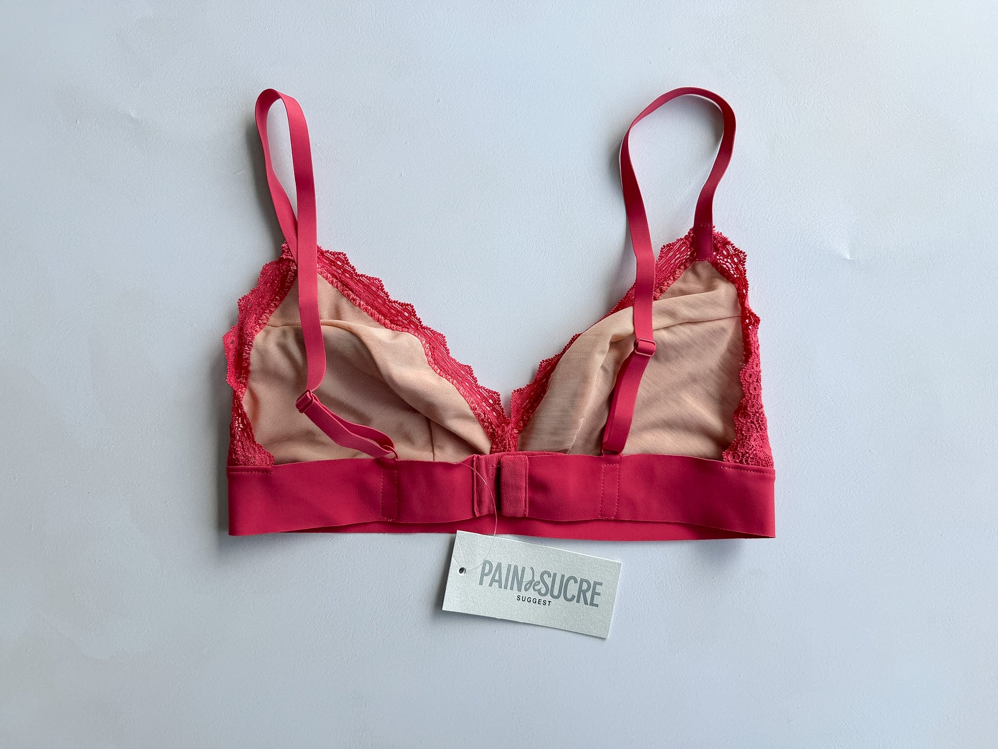 Pain De Sucre Divine Pink Lace Triangle BH