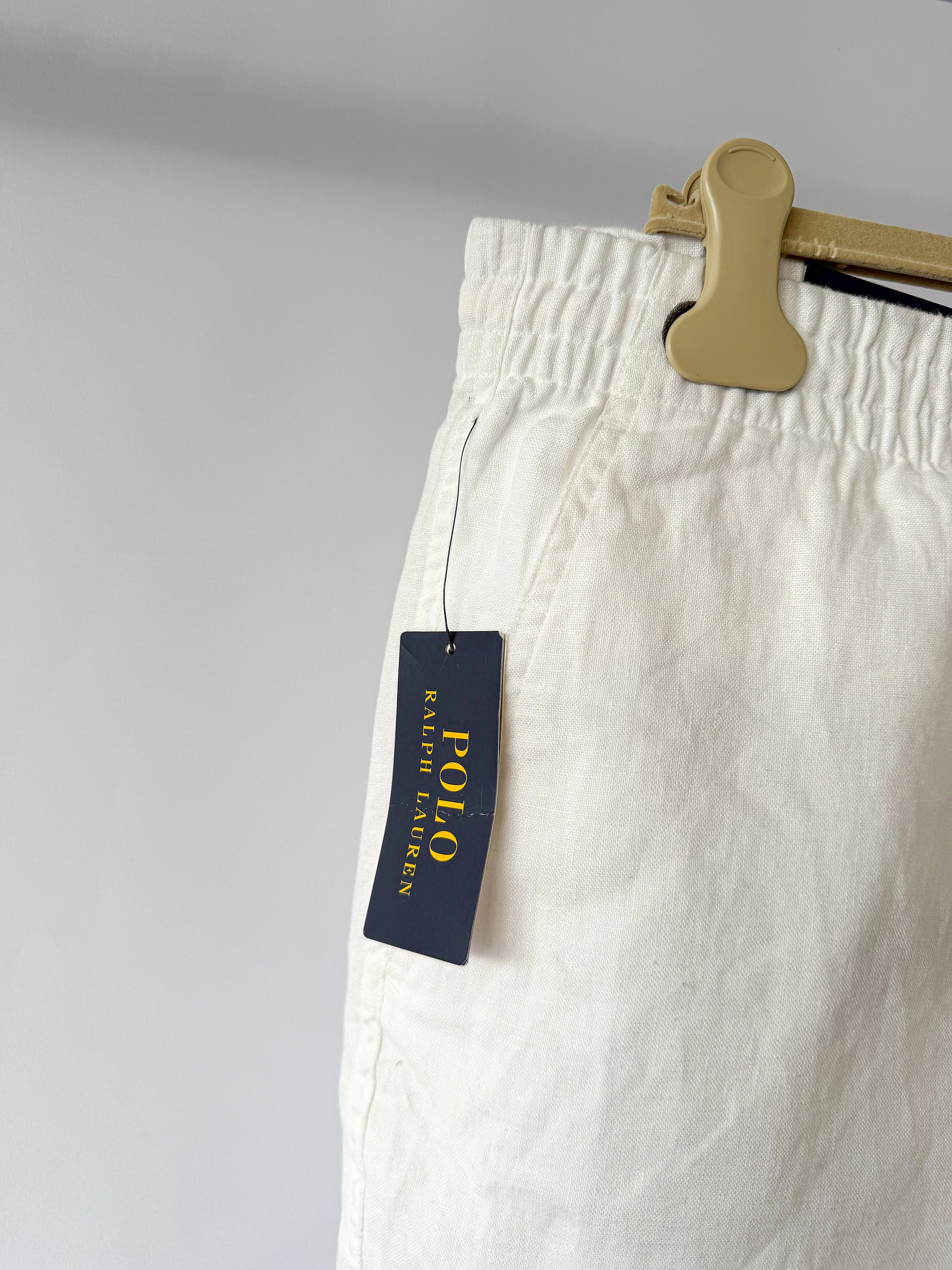 Ralph Lauren Classic Fit Prepster White Linen Shorts