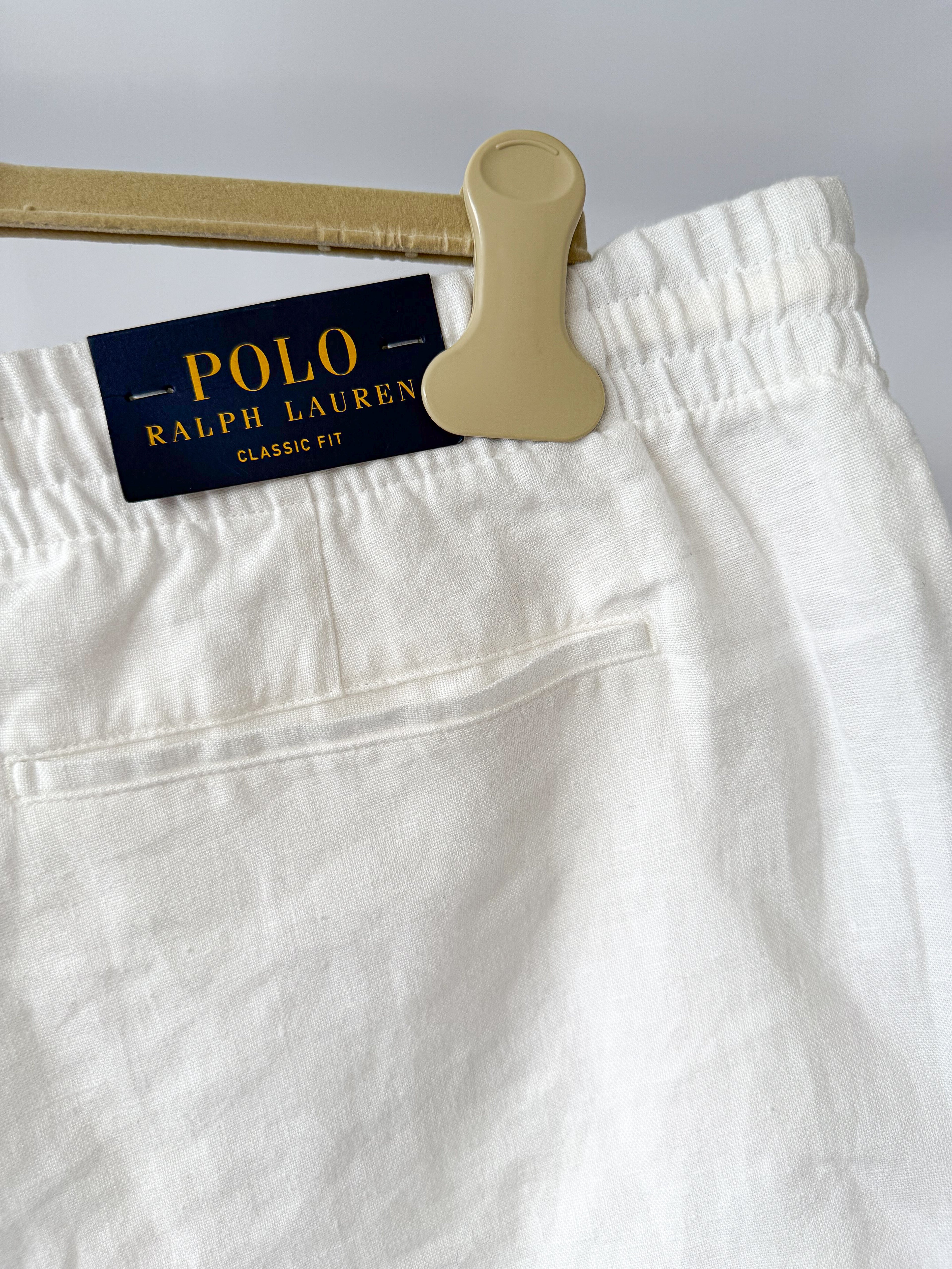 Ralph Lauren Classic Fit Prepster White Linen Shorts