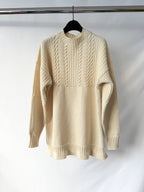 Maison Margiela Beige Fisherman Wool Cable Knit Jumper Sweater