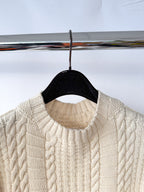 Maison Margiela Beige Fisherman Wool Cable Knit Jumper Sweater