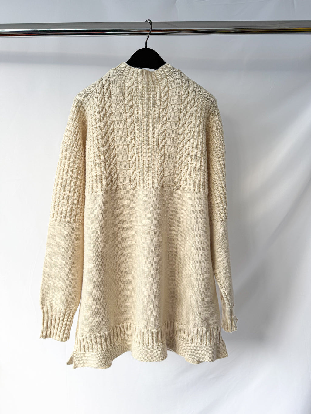 Maison Margiela Beige Fisherman Wool Cable Knit Jumper Sweater