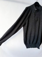 MAISON MARTIN MARGIELA Black Cotton Wool Jumper Polo
