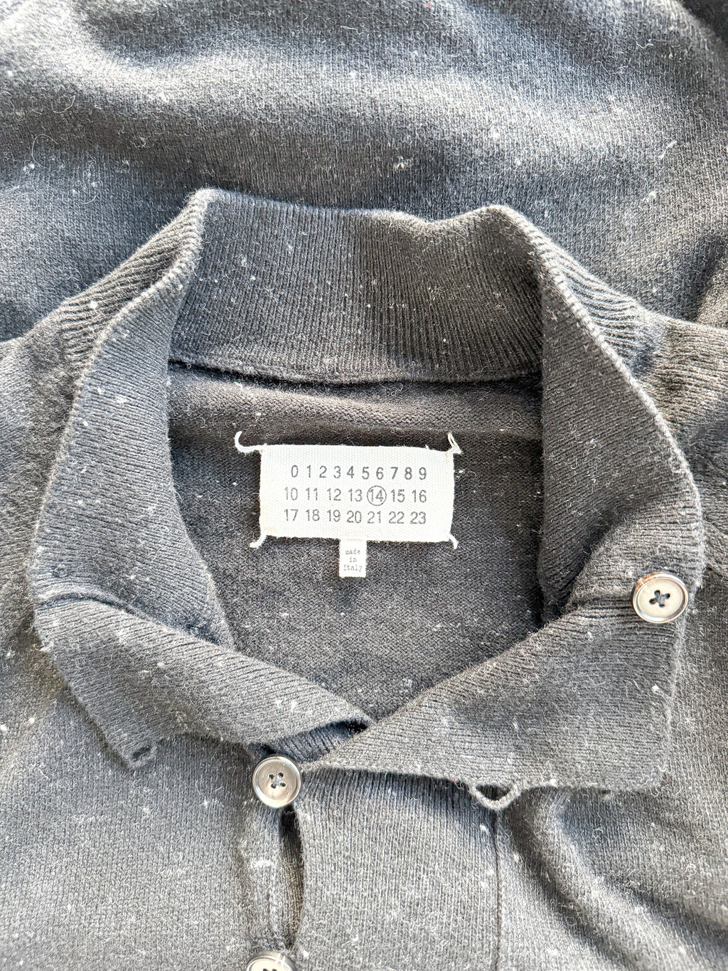 MAISON MARTIN MARGIELA Black Cotton Wool Jumper Polo