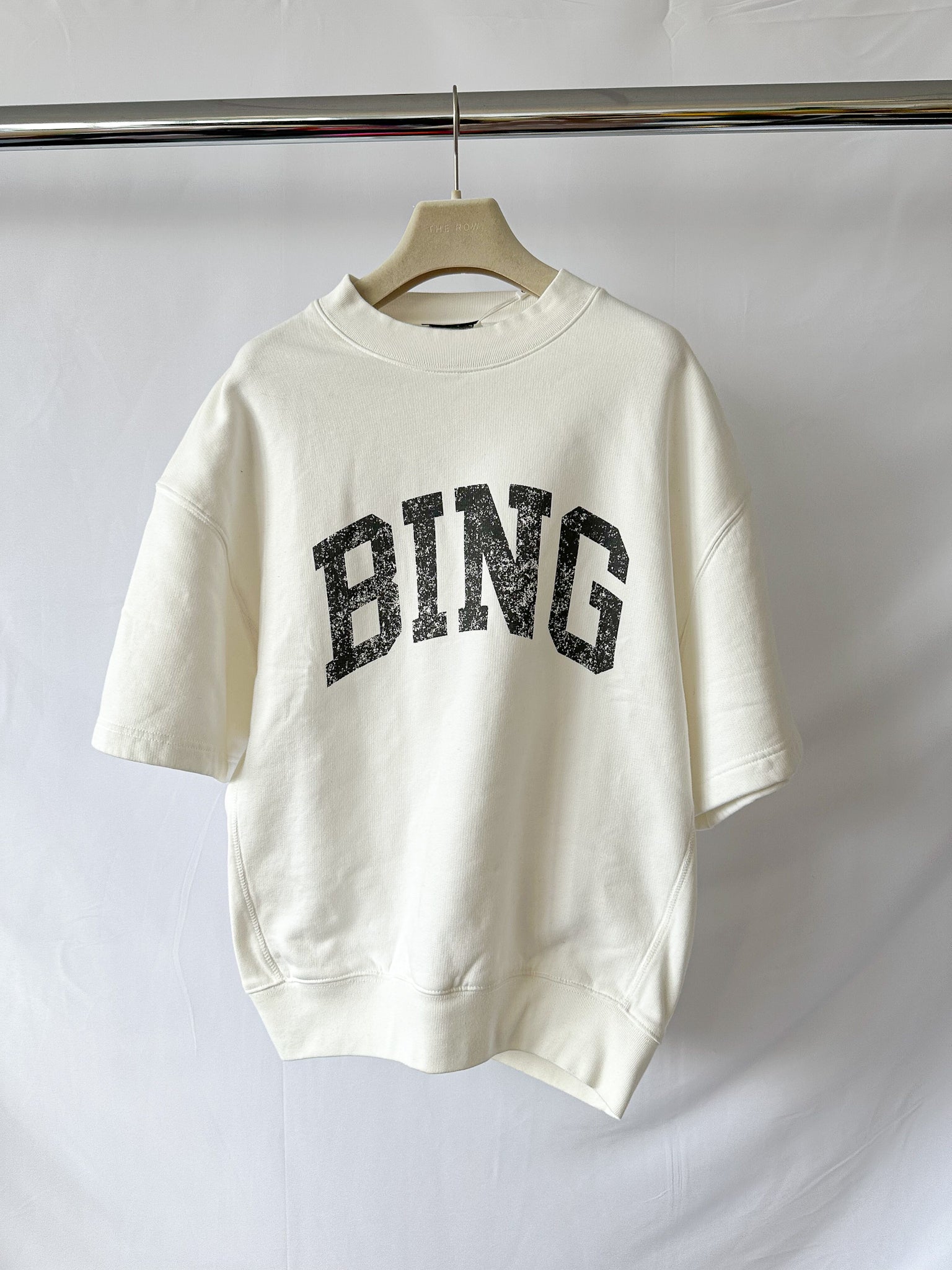 Anine Bing Jay Printed Cotton Short Sleeve Sweatshirt