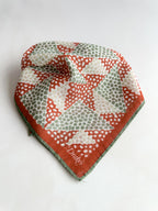 Drake's Red Cream Green Geometric Pocket Square