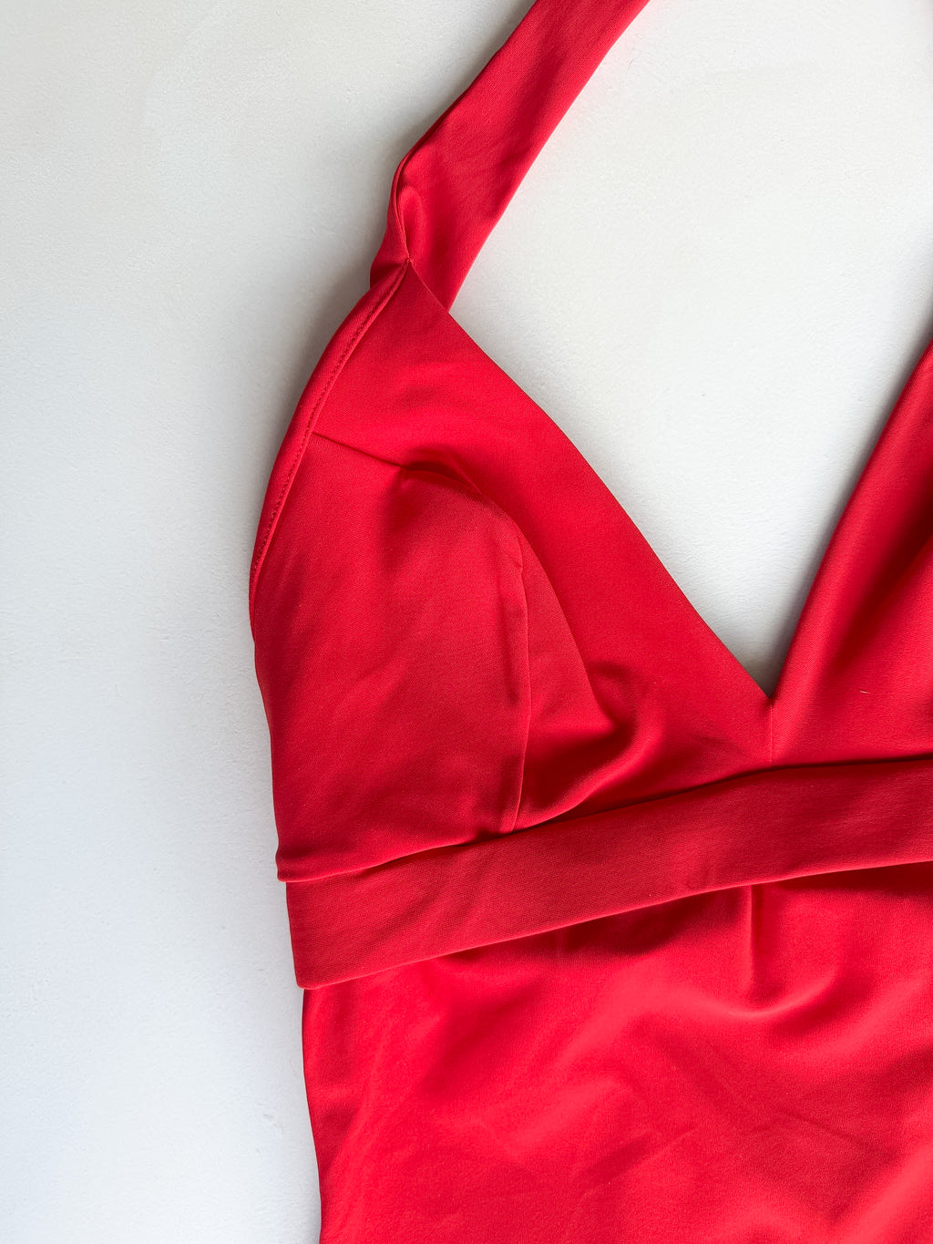 Pain De Sucre Red V-Neck Swimsuit in Laam