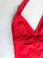 Pain De Sucre Red V-Neck Swimsuit in Laam