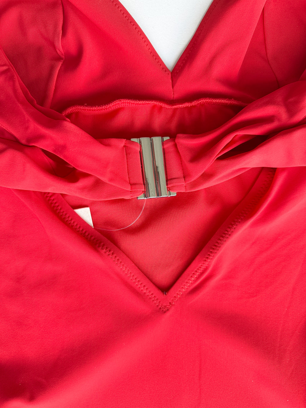 Pain De Sucre Red V-Neck Swimsuit in Laam
