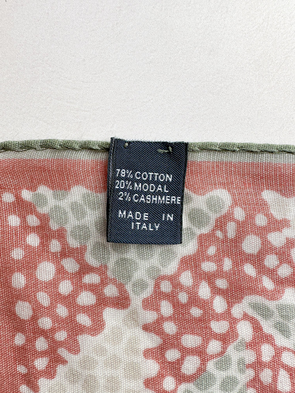 Drake's Red Cream Green Geometric Pocket Square