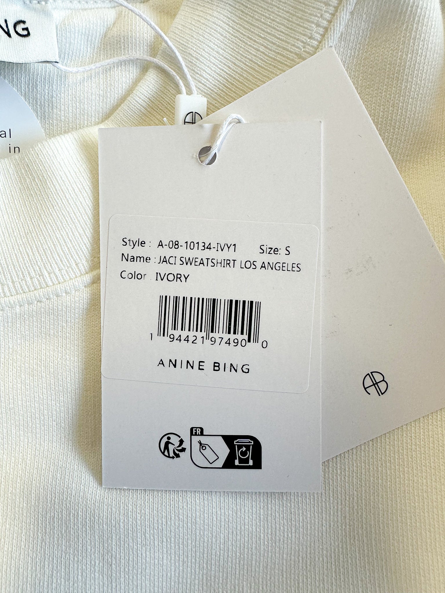 Anine Bing Jaci Los Angeles Relaxed Cotton Jersey Sweatshirt