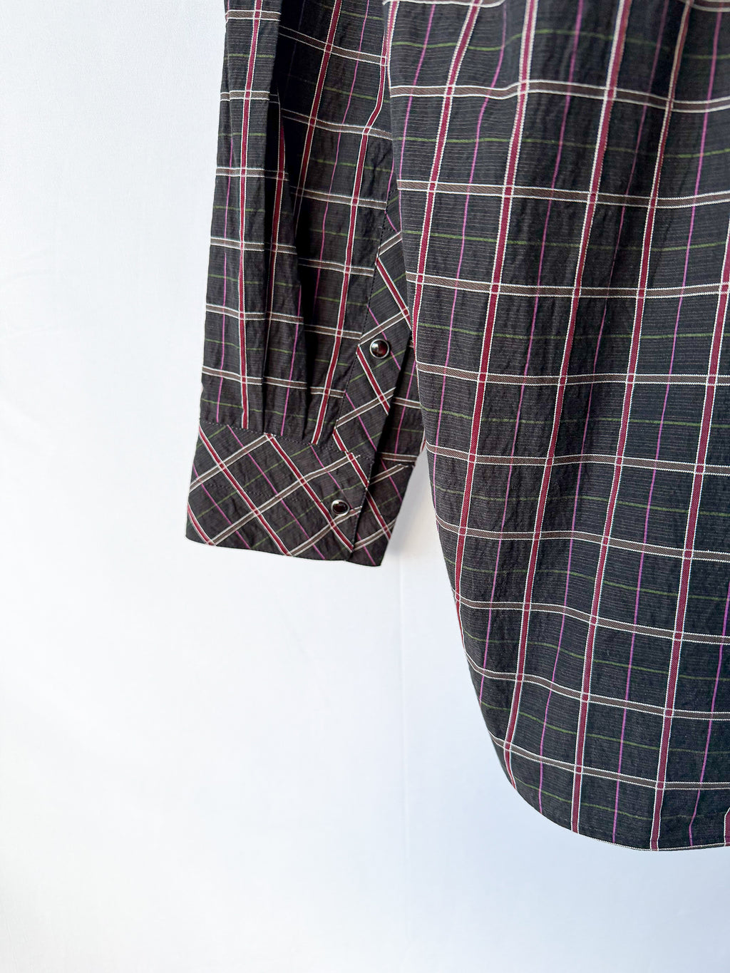 Lemaire Western Black Plaid Check Shirt