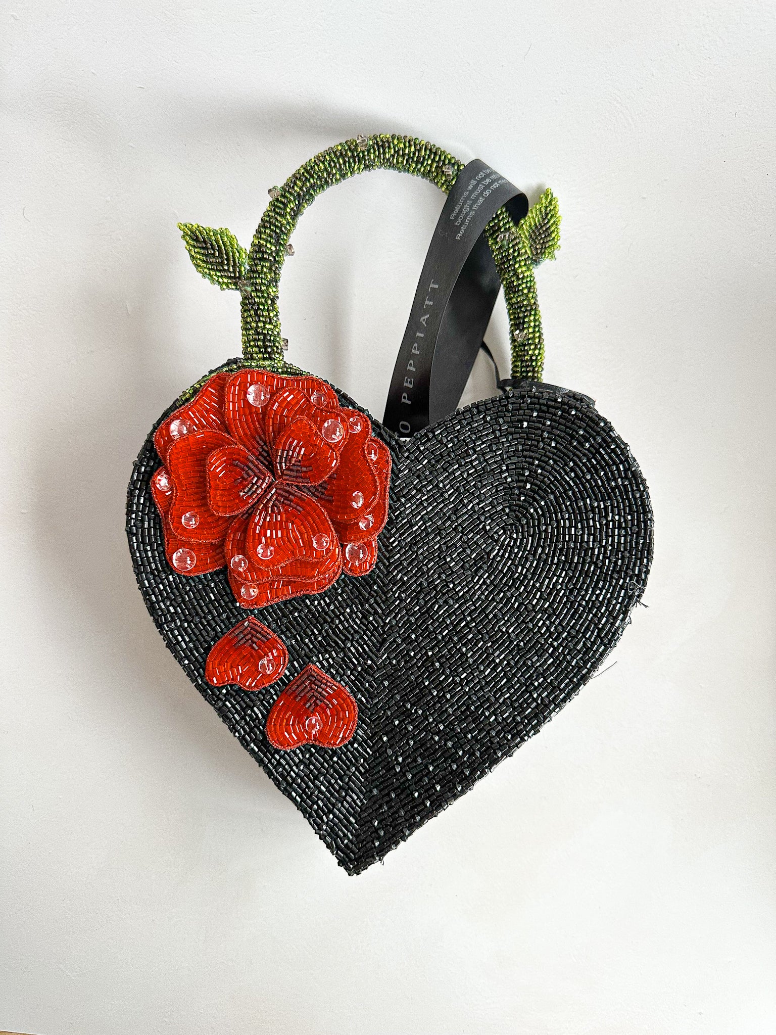 Clio Peppiatt x Disney Beaded Enchanted Rose Heart Bag (IMPERFECT)