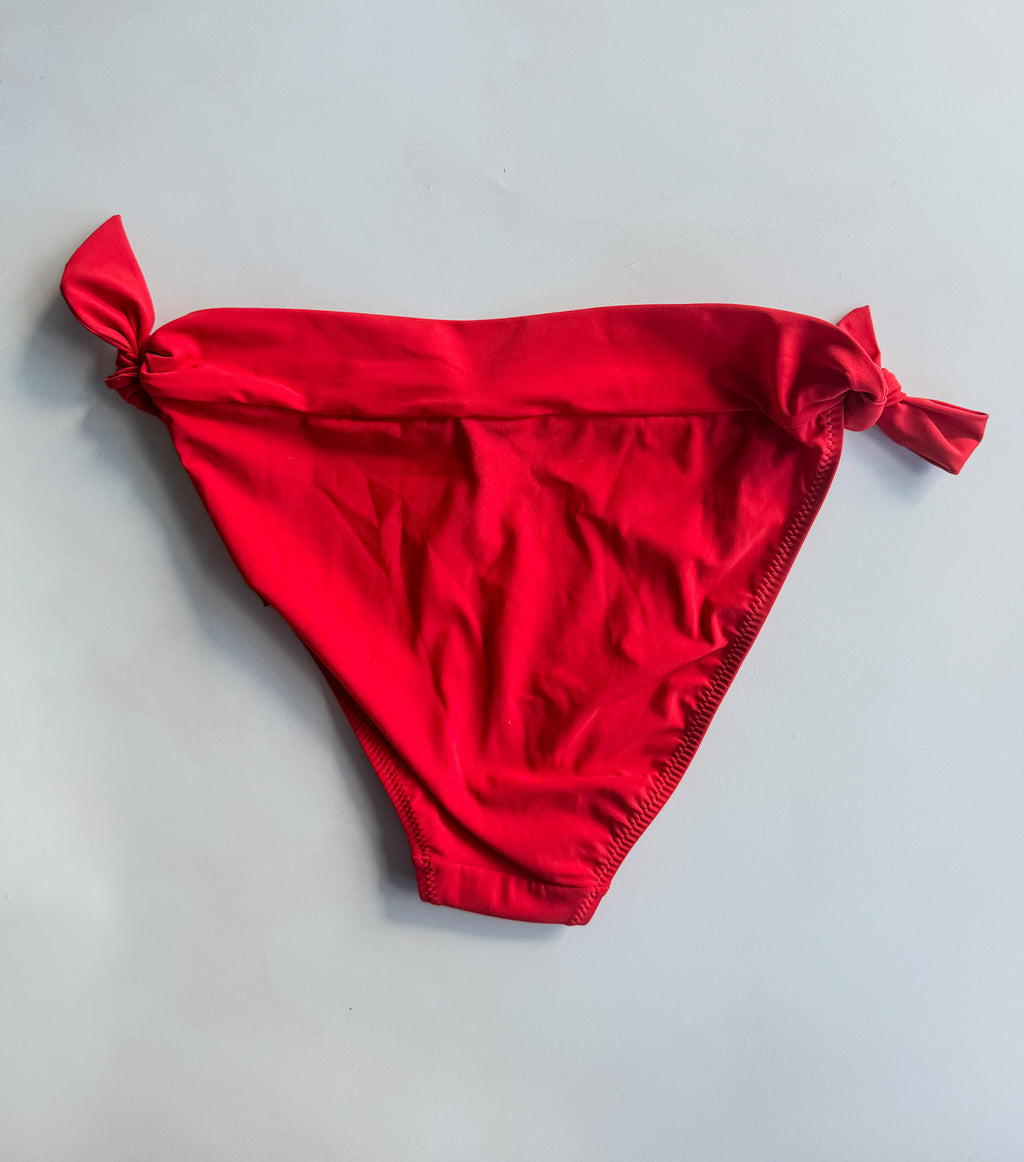 Pain De Sucre Side Tie Bikini Bottom in Diva Red