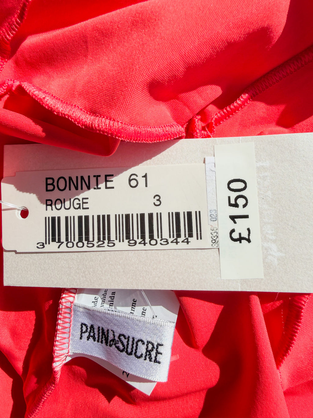 Pain De Sucre Red V-Neck Low Back High Waist Swimsuit in Bonnie