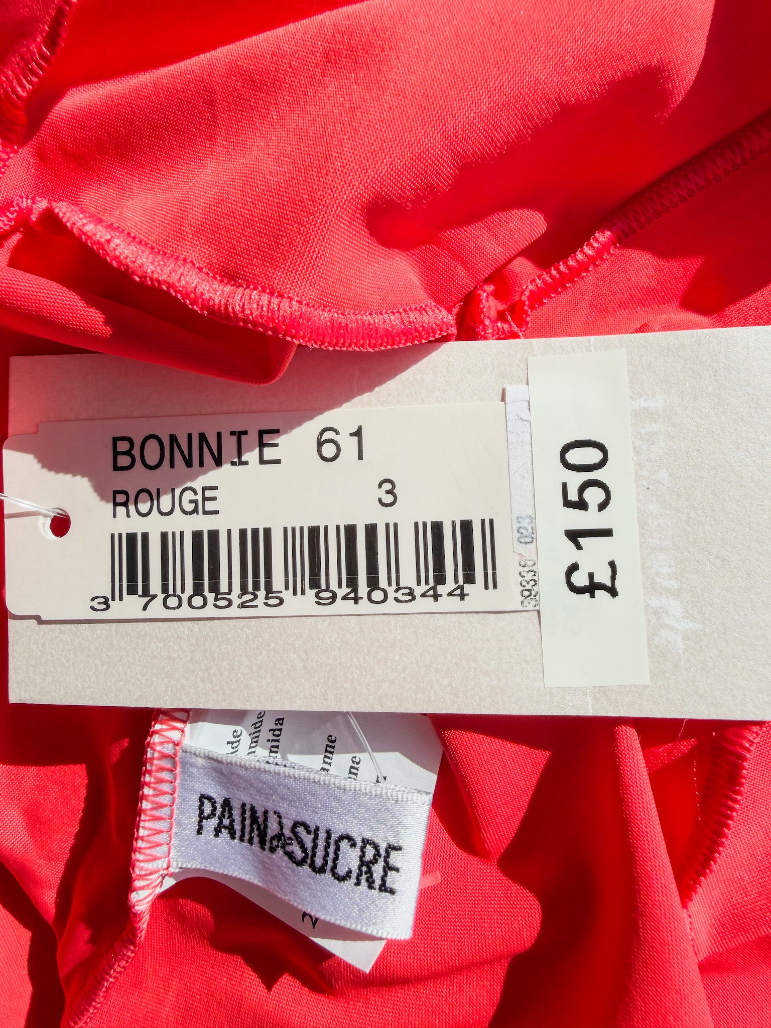 Pain De Sucre Red V-Neck Low Back High Waist Swimsuit in Bonnie