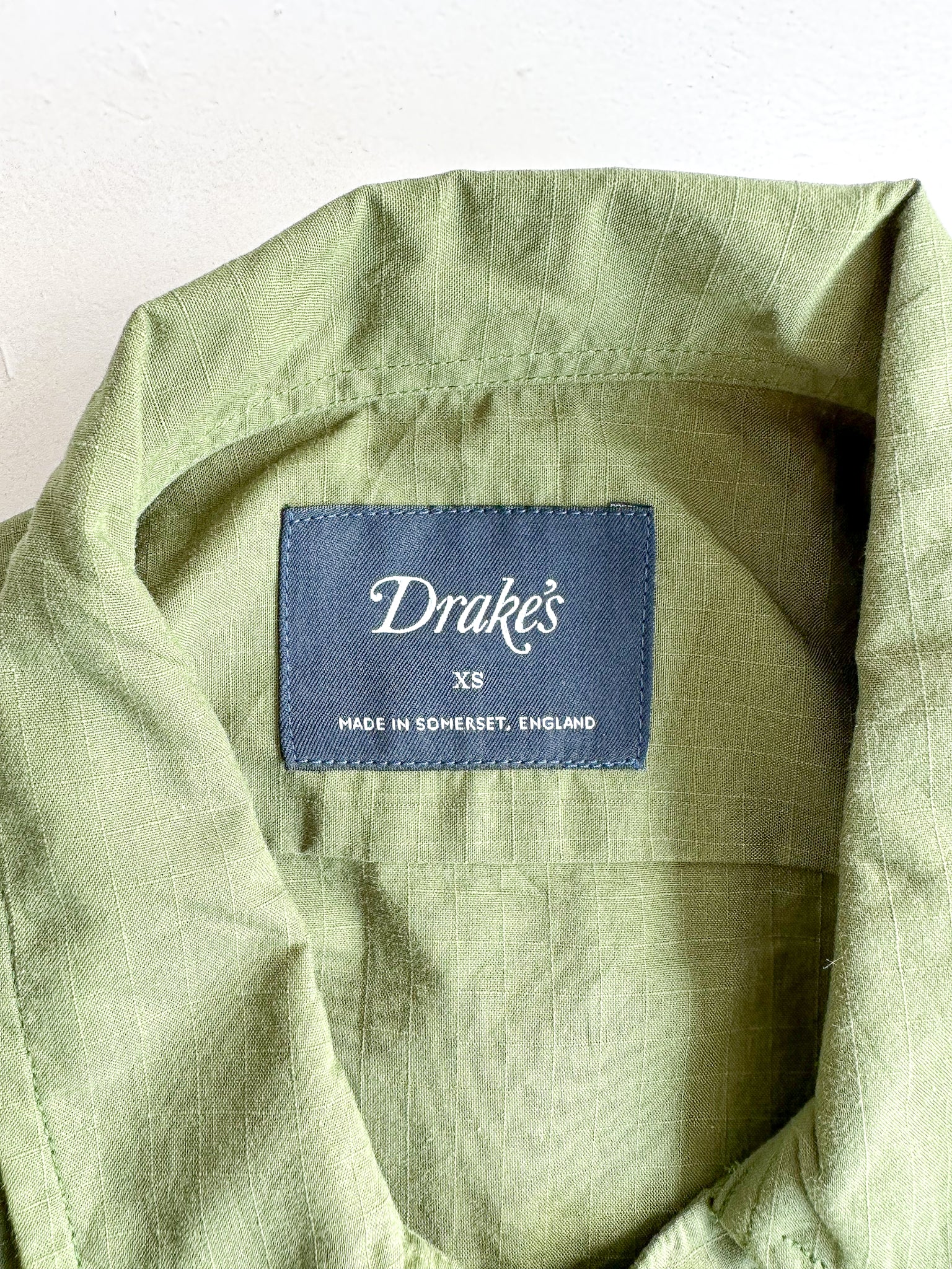 Drake's Green Cotton Ripstop Overshirt Shirt Jacket