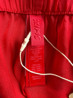 Skims Red Sheer Silk Button-Up Pyjama Shirt Top + Bottoms Set