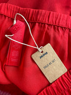 Skims Red Sheer Silk Button-Up Pyjama Shirt Top + Bottoms Set