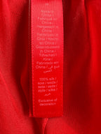 Skims Red Sheer Silk Button-Up Pyjama Shirt Top + Bottoms Set