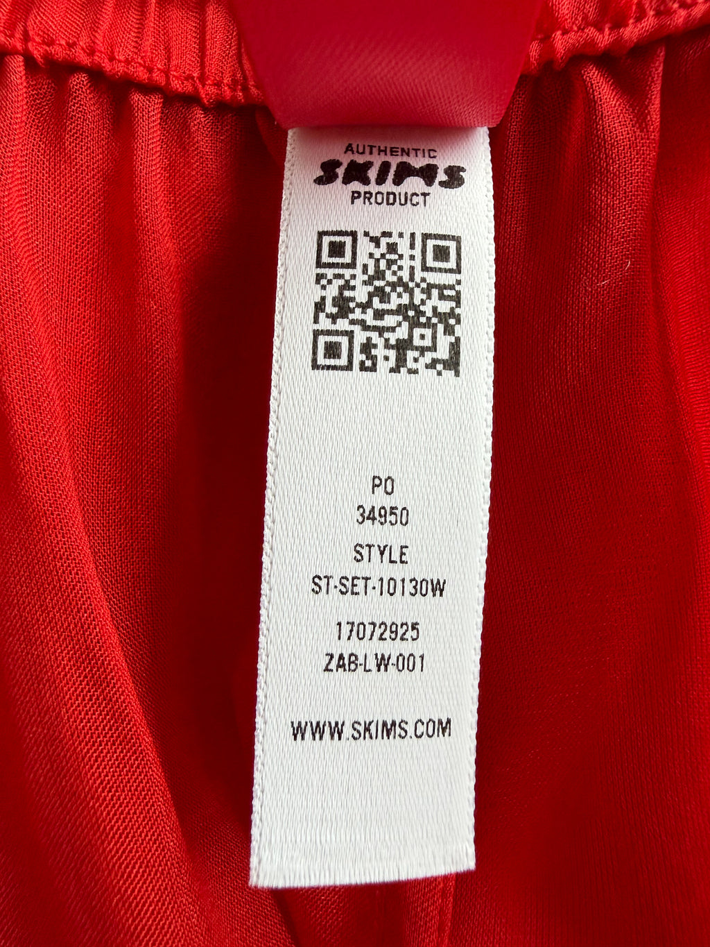 Skims Red Sheer Silk Button-Up Pyjama Shirt Top + Bottoms Set