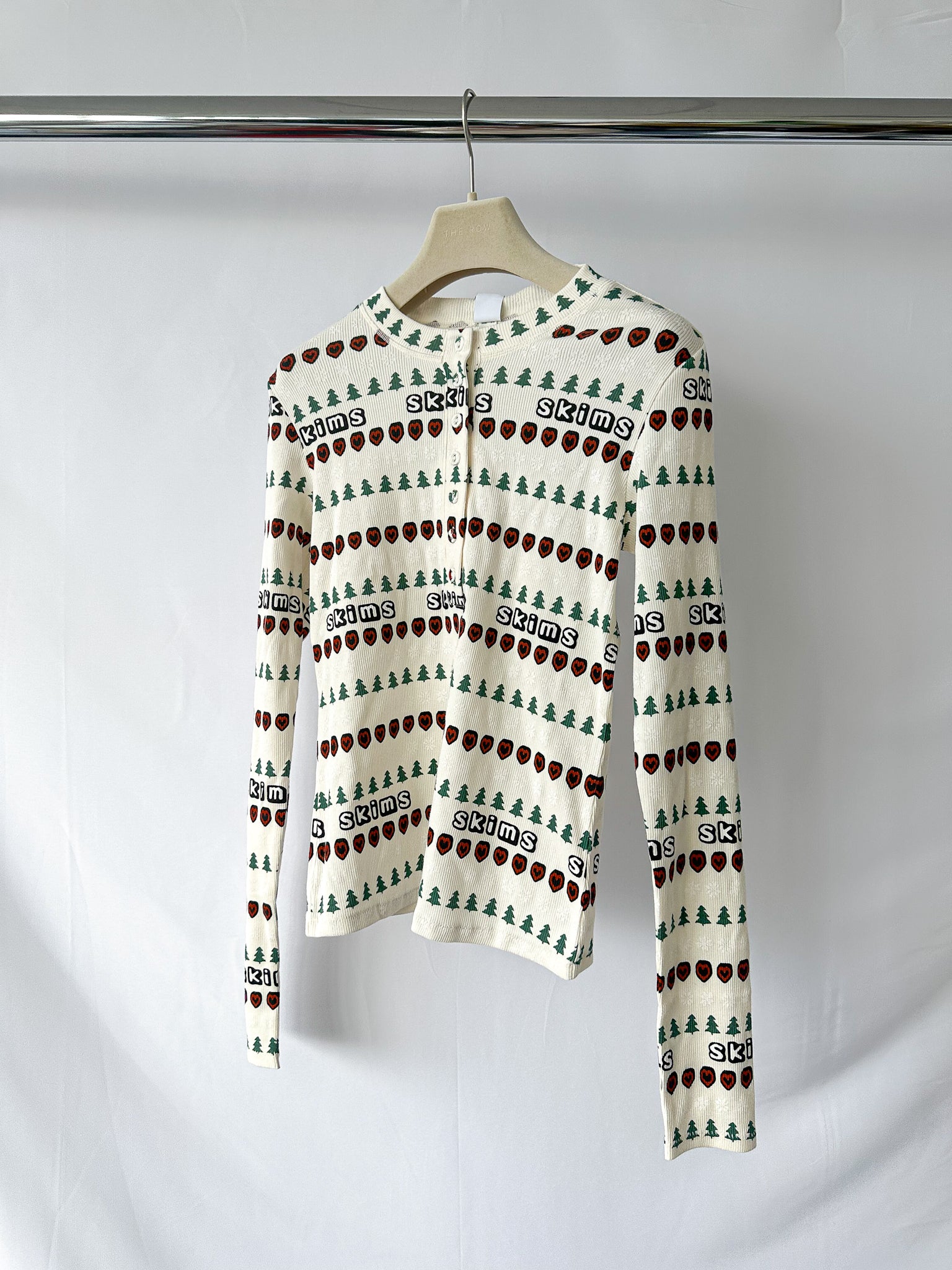 SKIMS x Cactus Plant Flea Market Fair Isle Logo Ribbed Henley Cotton Lounge Set