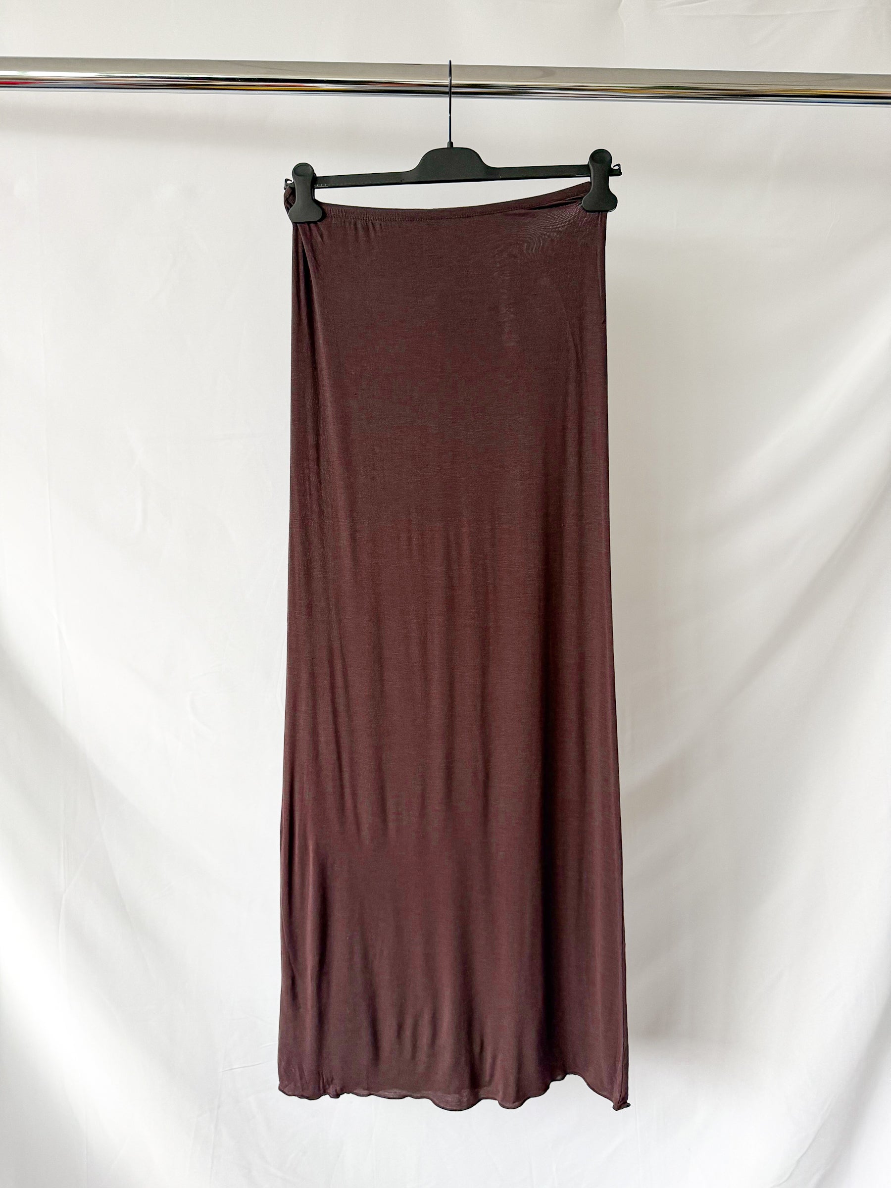 Skims Brown Sheer Modal Long Skirt