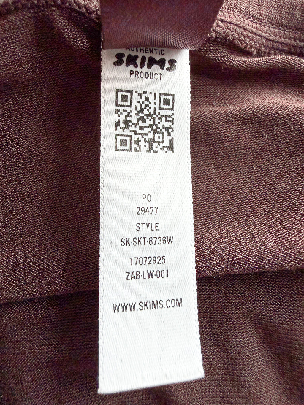 Skims Brown Sheer Modal Long Skirt