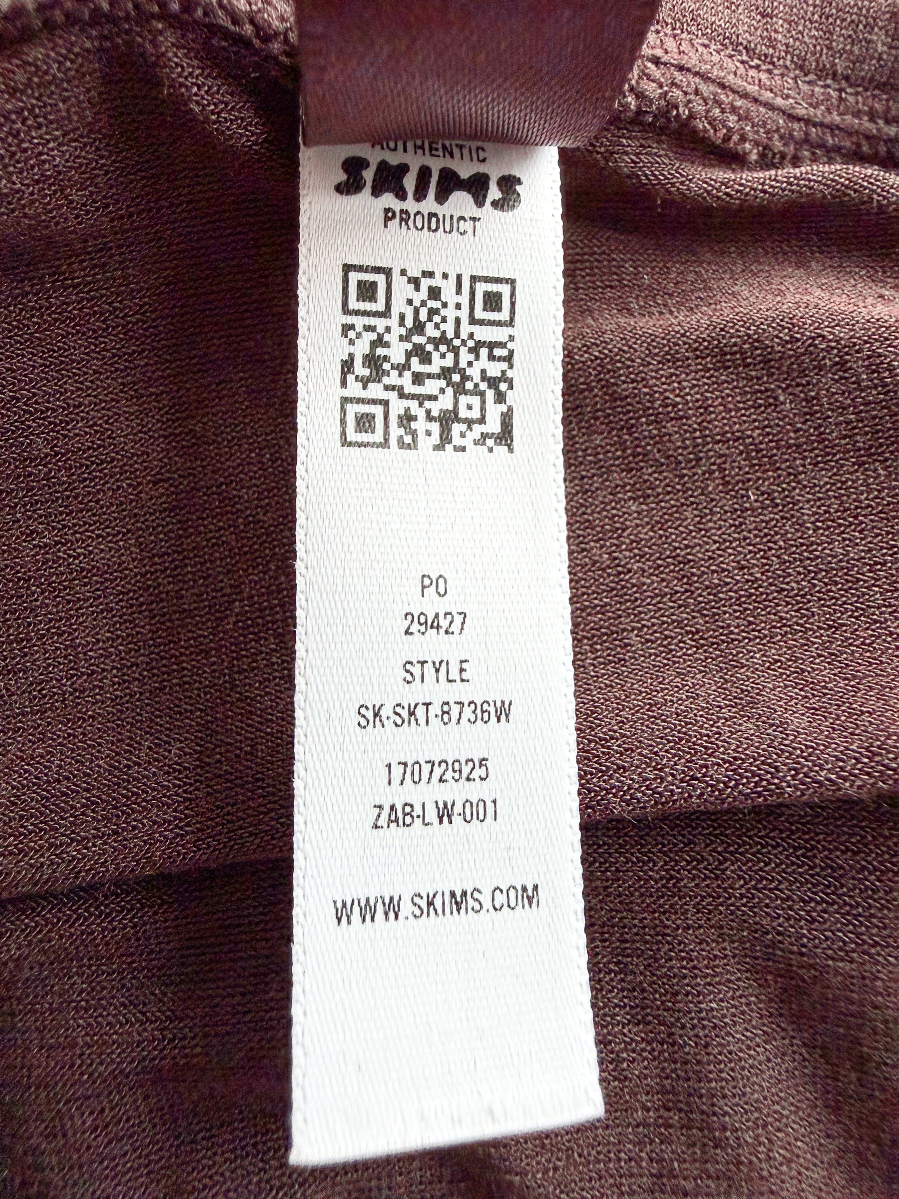 Skims Brown Sheer Modal Long Skirt