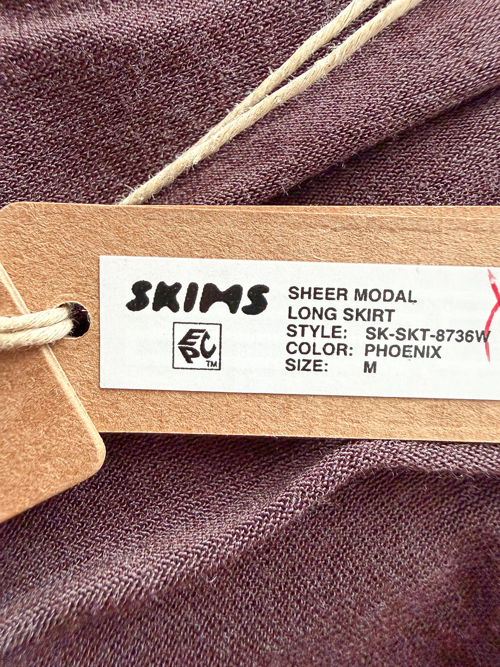 Skims Brown Sheer Modal Long Skirt