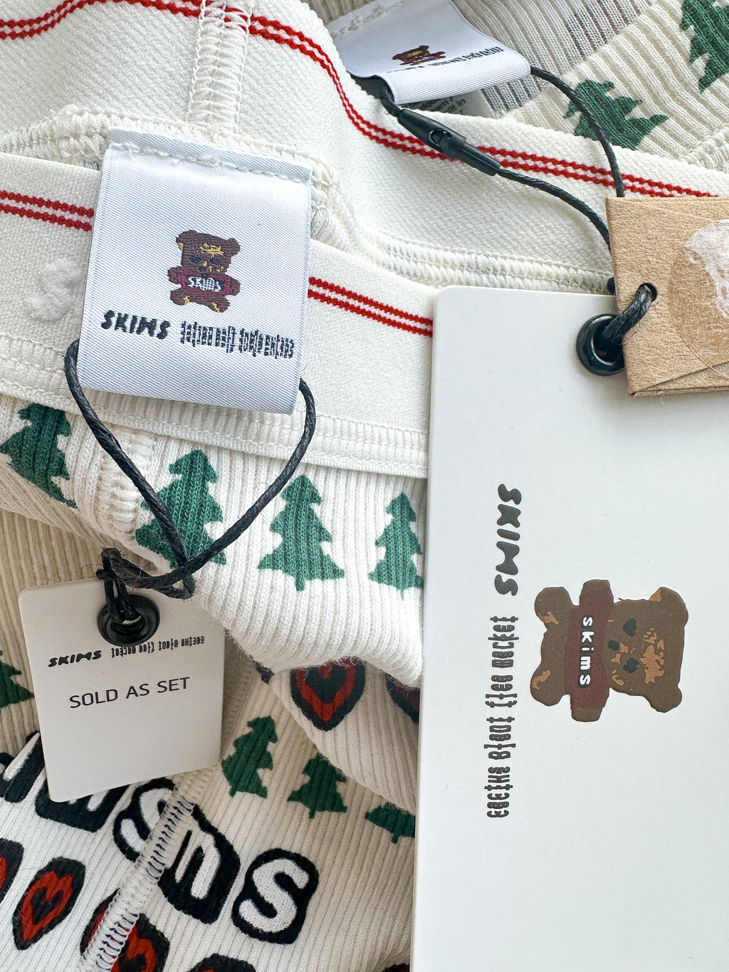 SKIMS x Cactus Plant Flea Market Fair Isle Logo Ribbed Henley Cotton Lounge Set