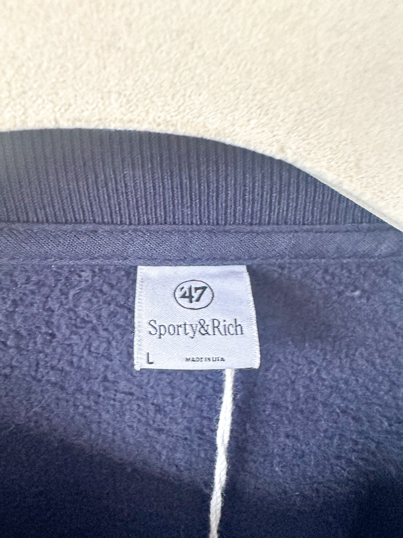 Sporty & Rich Yankees Serif Crewneck Navy Unisex Sweatshirt