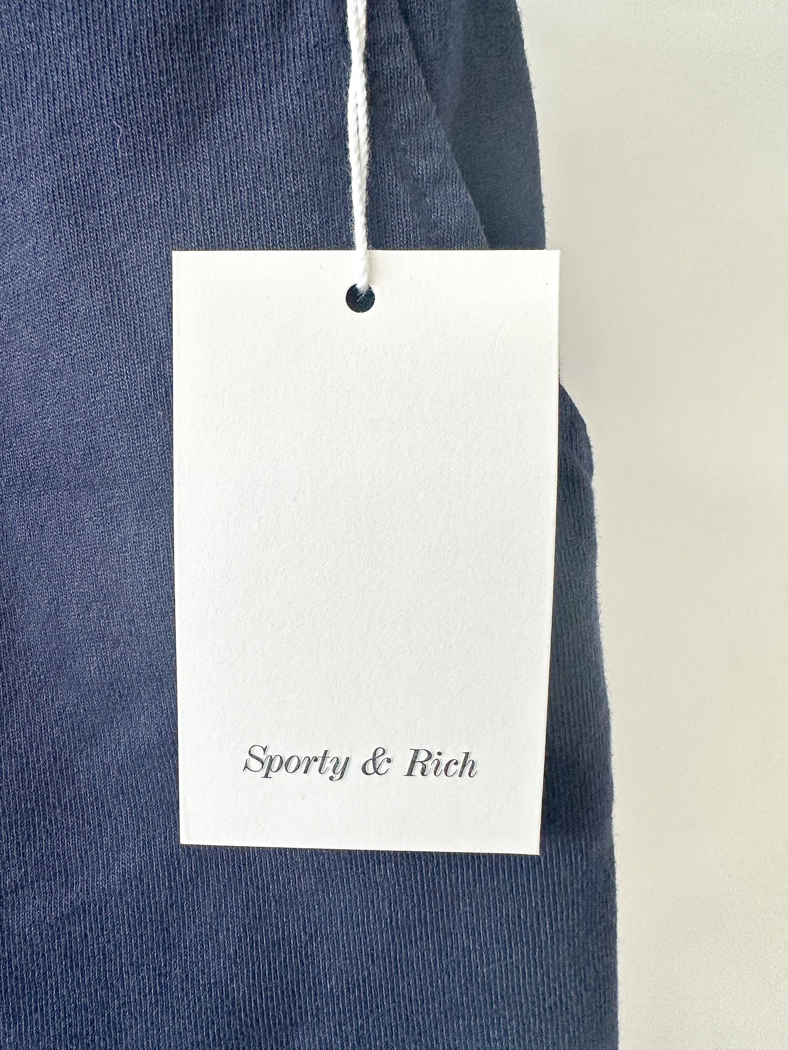 Sporty & Rich Royal Club Cotton Navy Gym Shorts