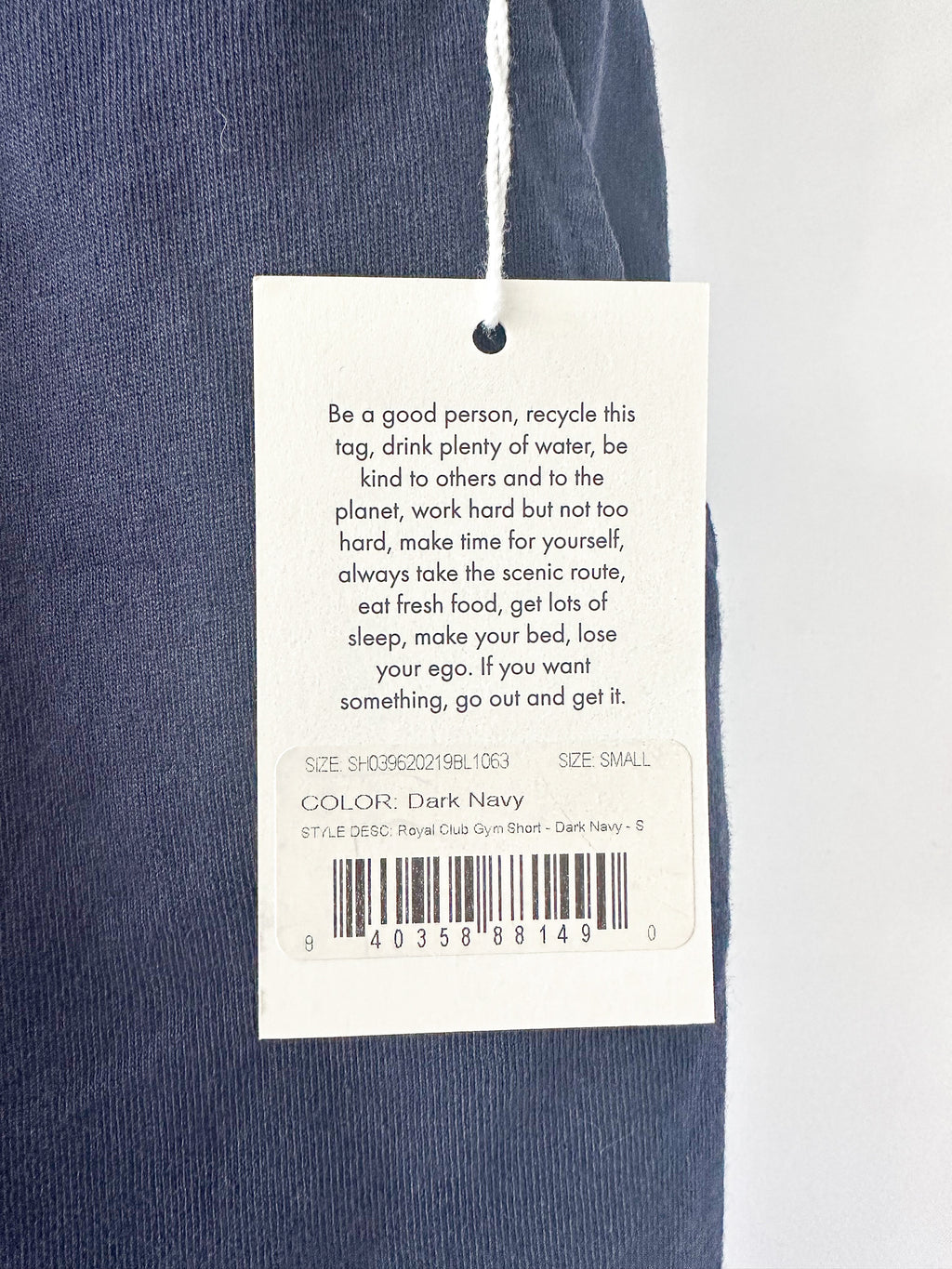 Sporty & Rich Royal Club Cotton Navy Gym Shorts