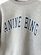 Anine Bing Spencer Logo Print Grey Sweatshirt