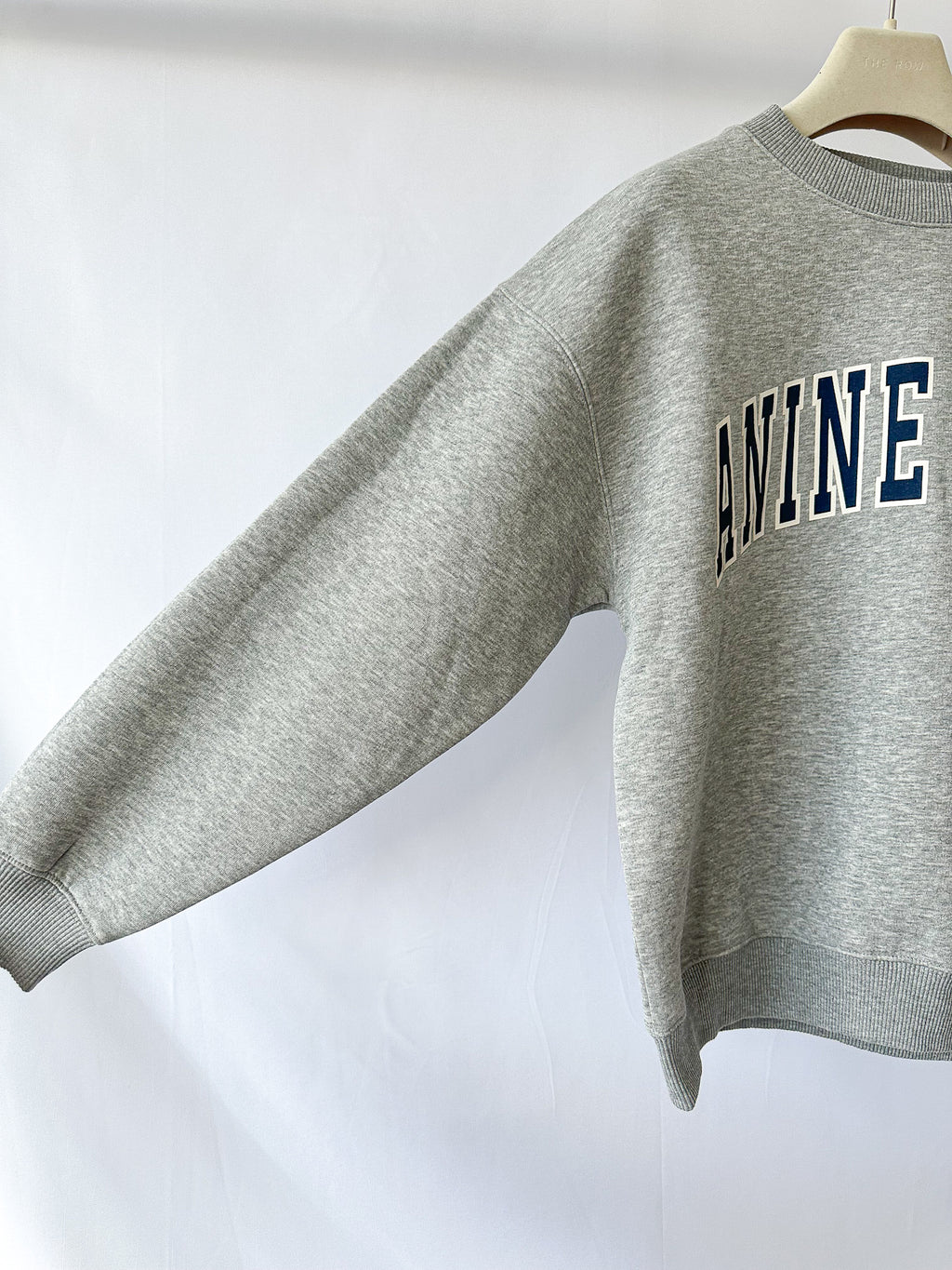 Anine Bing Spencer Logo Print Grey Sweatshirt