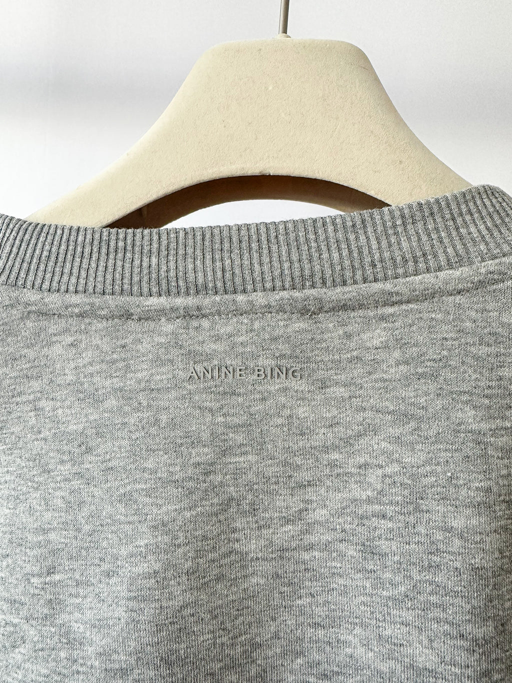 Anine Bing Spencer Logo Print Grey Sweatshirt