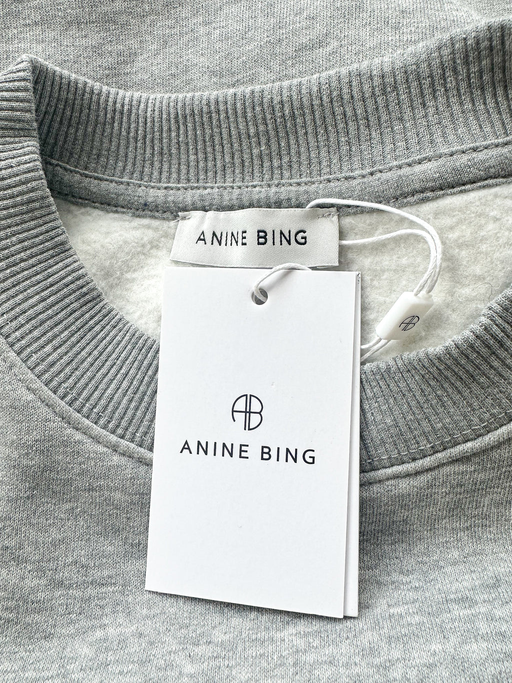 Anine Bing Spencer Logo Print Grey Sweatshirt