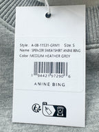 Anine Bing Spencer Logo Print Grey Sweatshirt