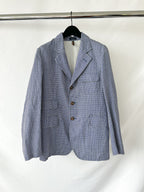 Drake's Mk 4 Games Blazer In Navy Blue Checkboard