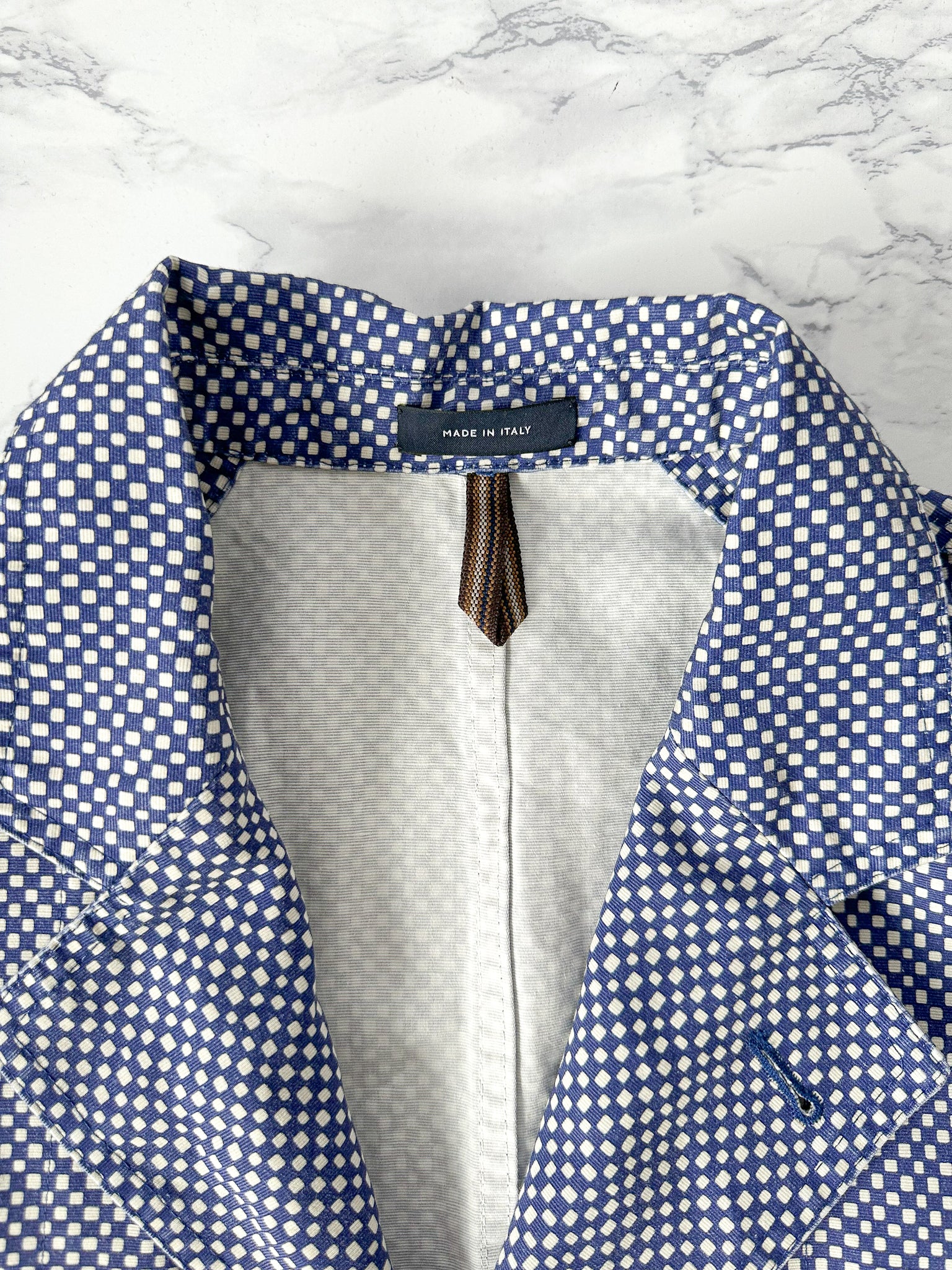 Drake's Mk 4 Games Blazer In Navy Blue Checkboard