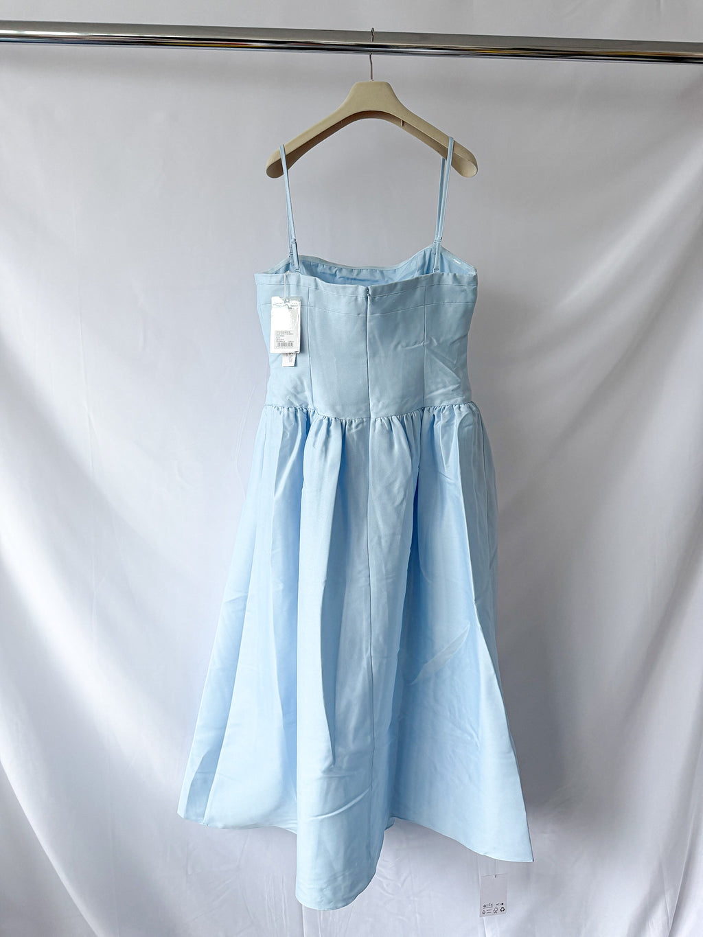 Self-Portrait x Disney Blue Bow Detail Taffeta Flared Dress