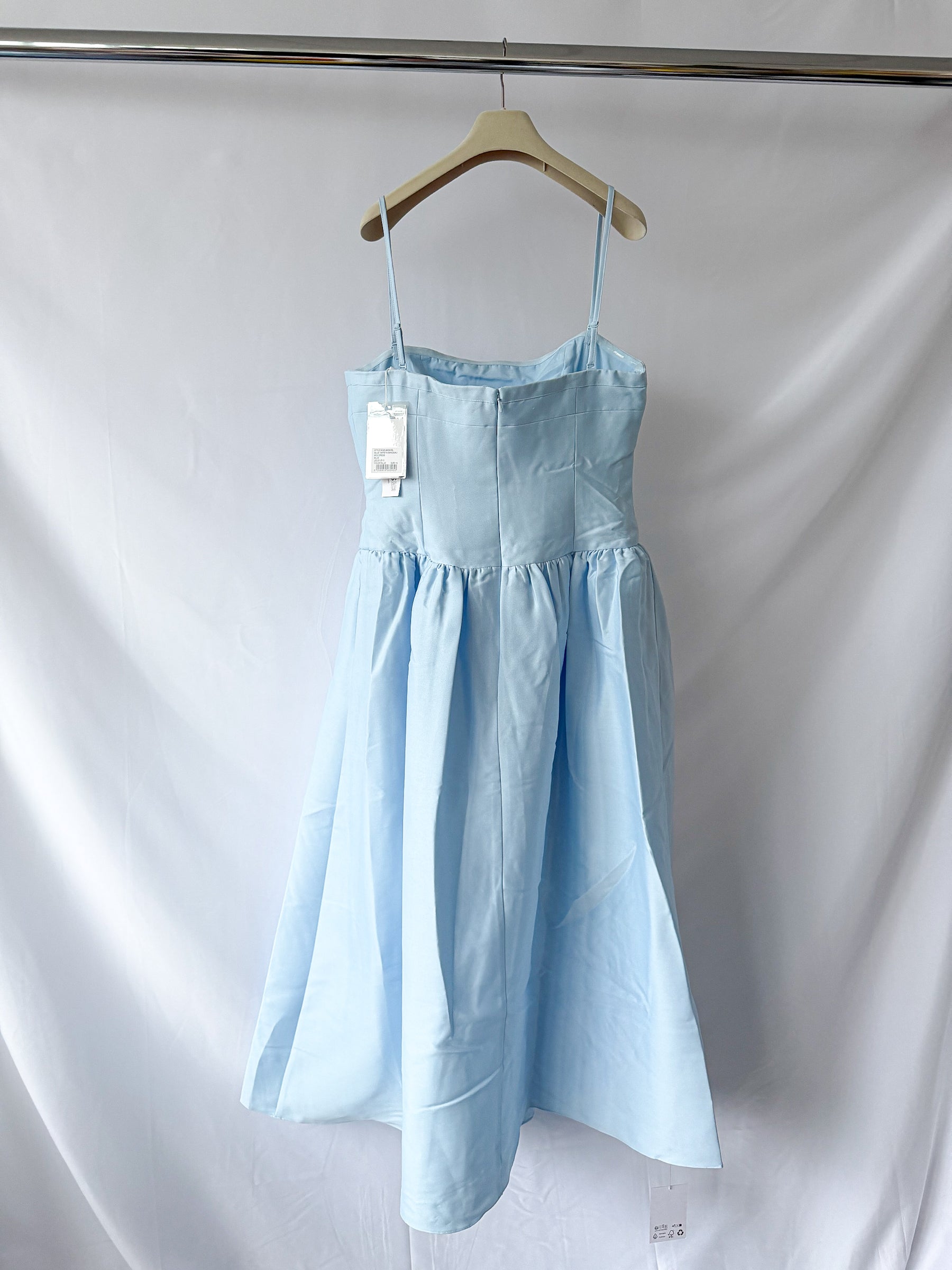 Self-Portrait x Disney Blue Bow Detail Taffeta Flared Dress