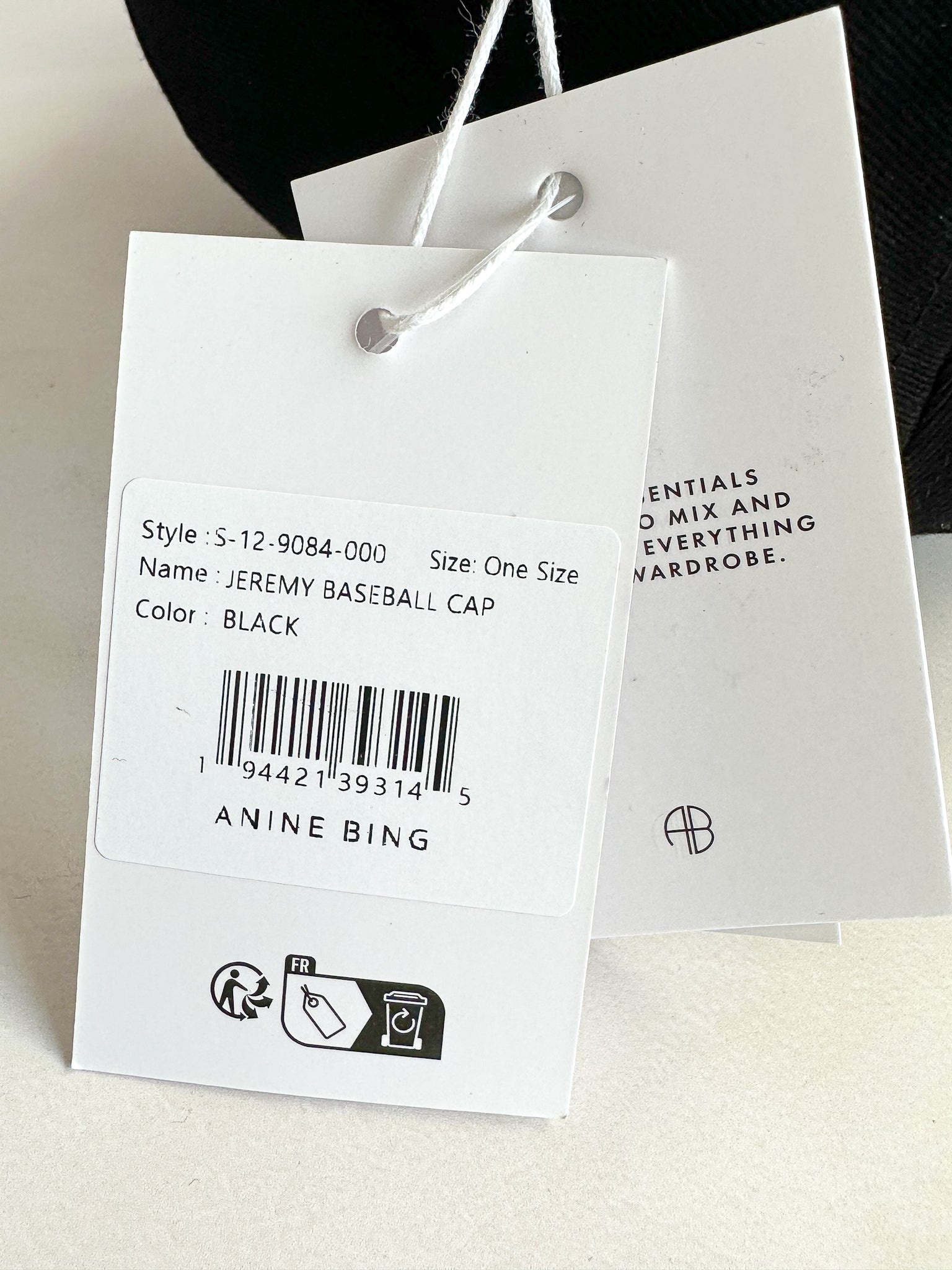 Anine Bing Logo Jeremy Black Baseball Cap