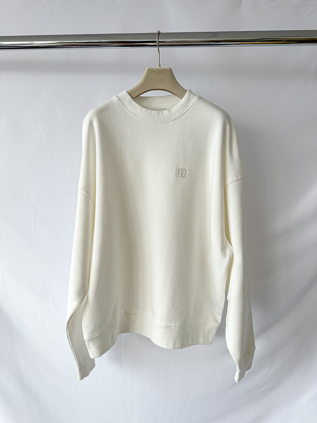 Anine Bing Miles White Logo Embroidered Sweatshirt