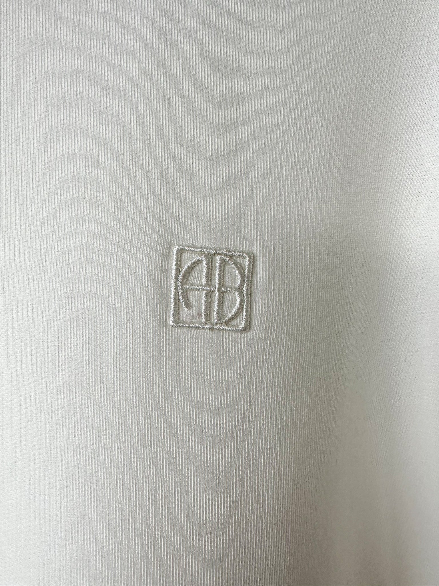 Anine Bing Miles White Logo Embroidered Sweatshirt
