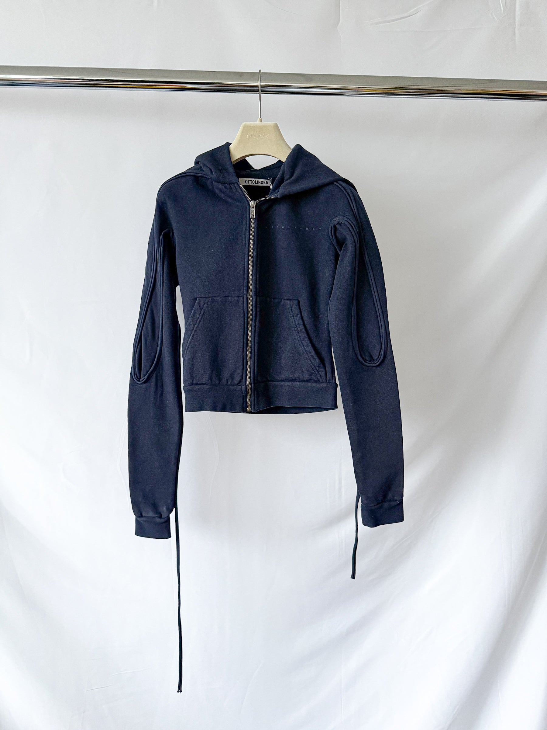 Ottolinger Navy Blue Fitted Zip Hoodie