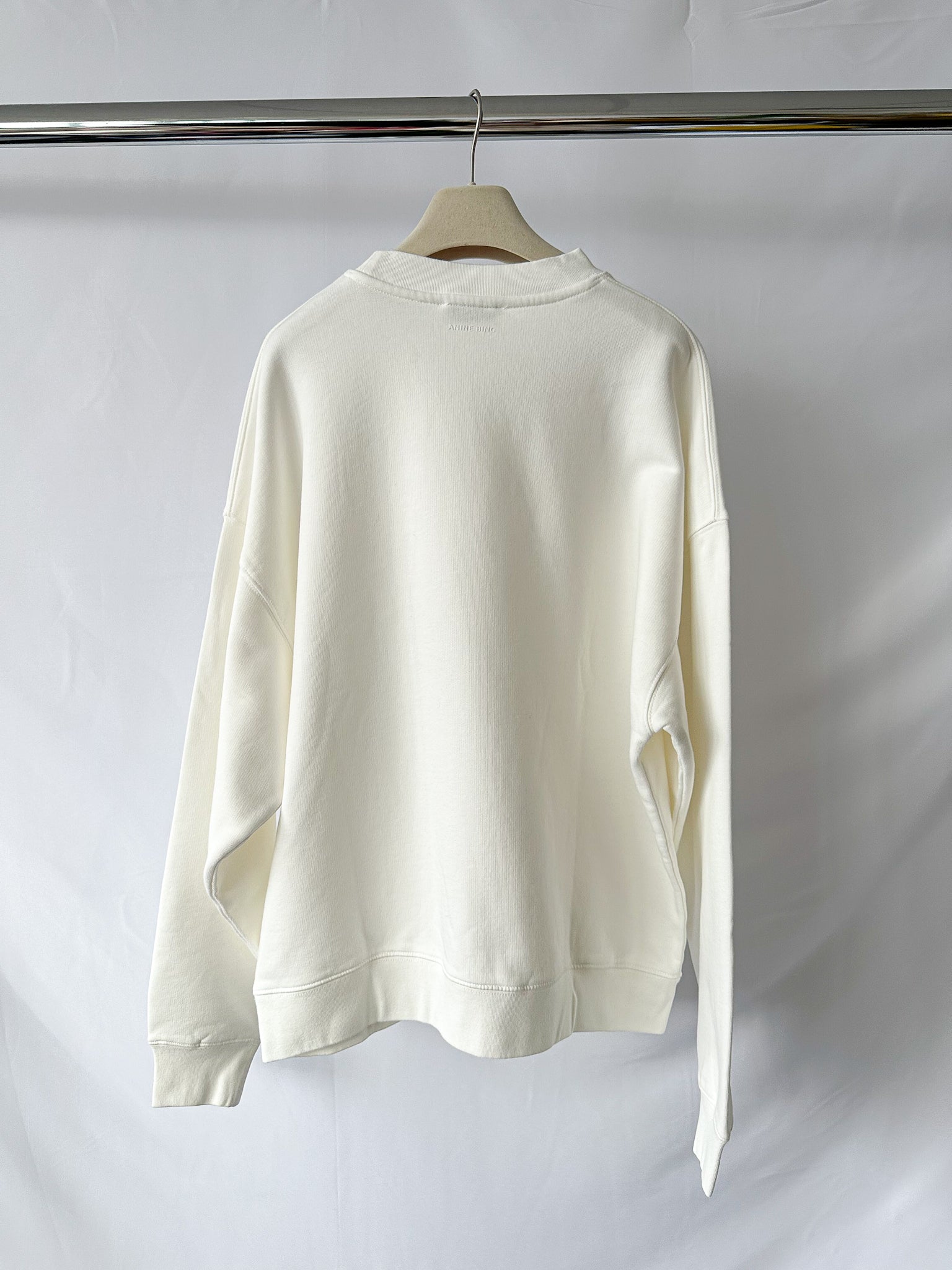 Anine Bing Miles White Logo Embroidered Sweatshirt