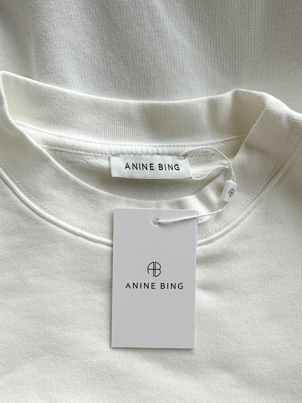 Anine Bing Miles White Logo Embroidered Sweatshirt